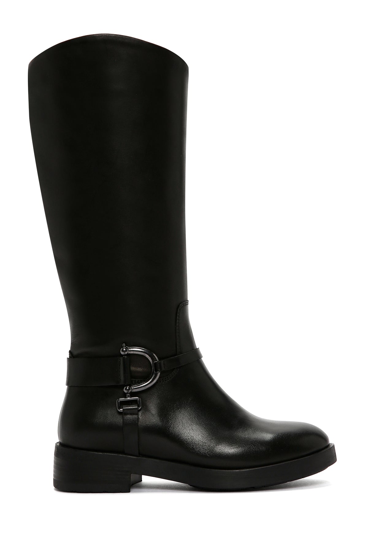 Women's Black Zippered Leather Boots 23WFD282118 | Derimod