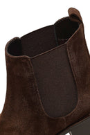 Woman Brown Suede Chelsea Boots | Derimod