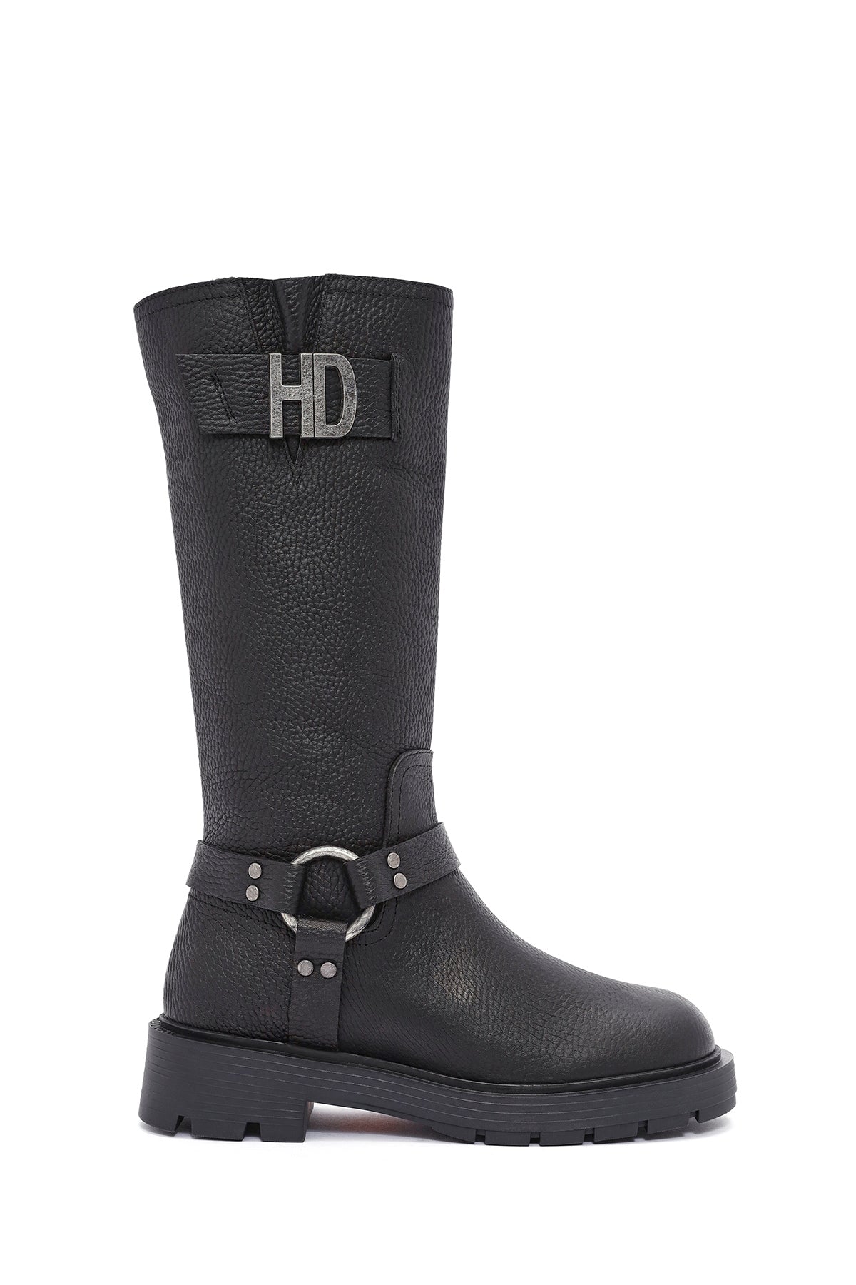 Harley Davidson Women's Black Myerson Leather Boots 026Z100068 | Derimod