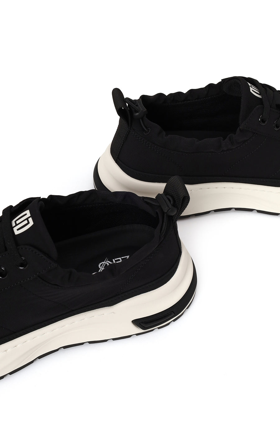 Male Black Lace-up Fabric Casual Sneaker