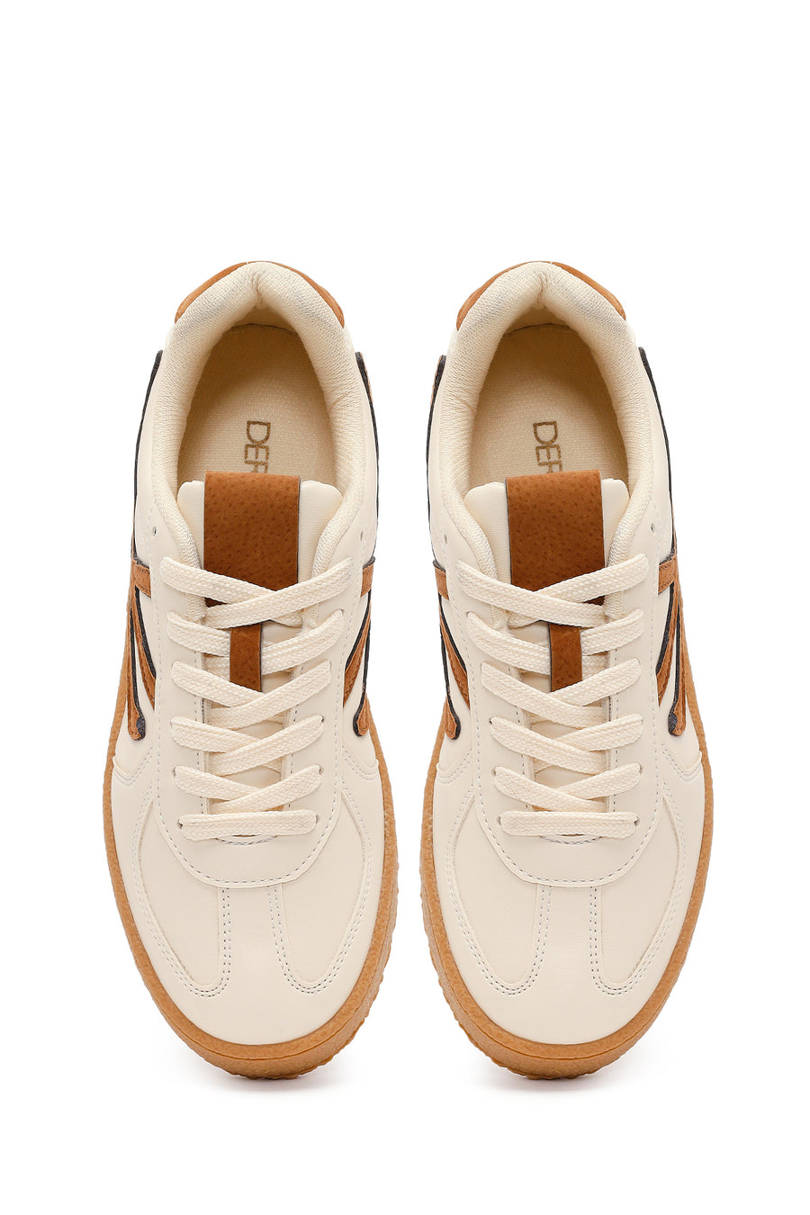 Kadın Bej Bağcıklı Sneaker