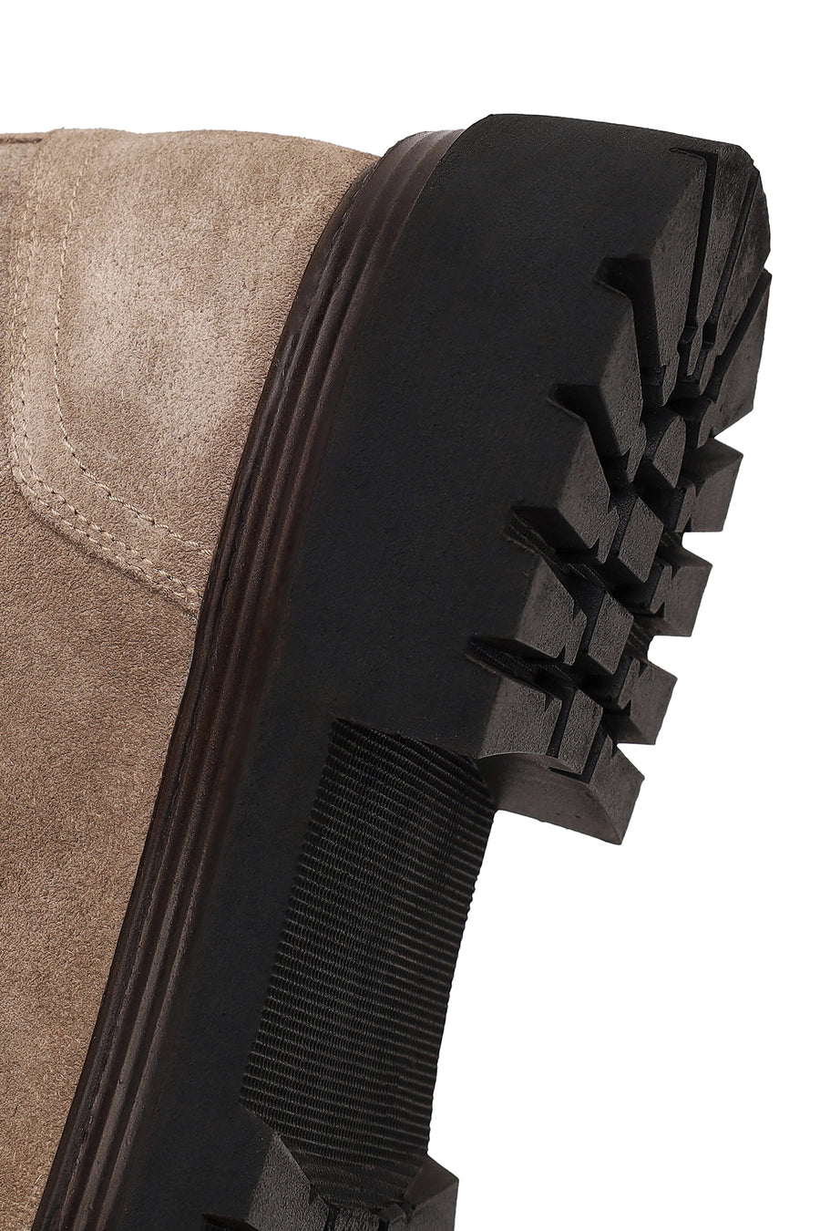 Male Beige Thick-Soled Suede Chelsea Boots