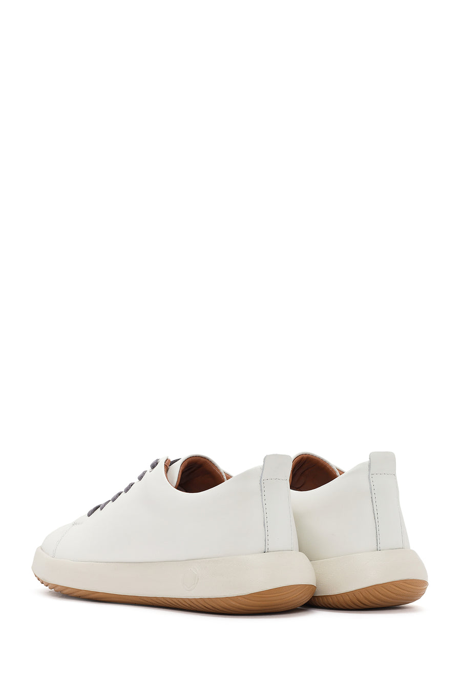 
Men's White Lace-Up Leather Sneaker
