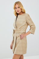 Alba Women's Beige Leather Long Coat | Derimod