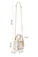 Woman Multicolored Patterned Mini Evening Bag with Long Chain Strap | Derimod