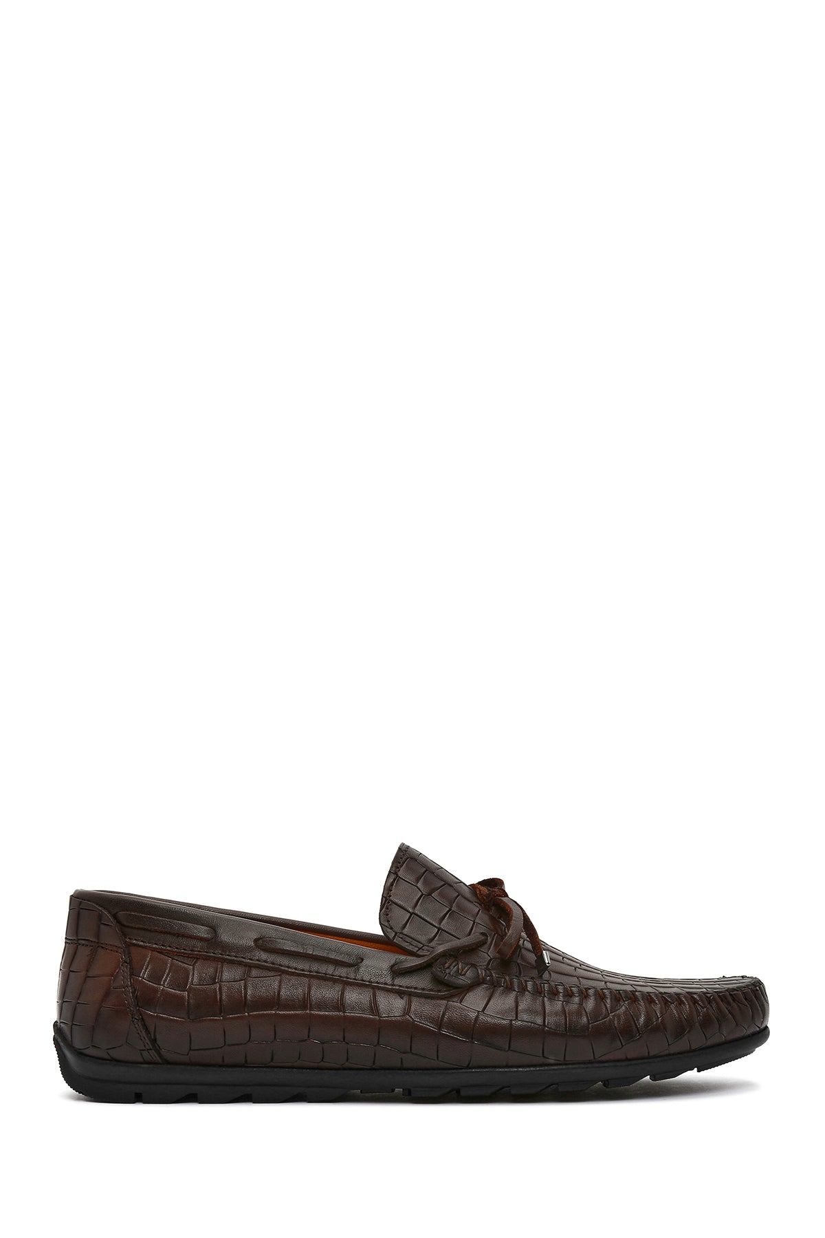 Erkek Kahverengi Kroko Deri Loafer 26SFD7544E3 | Derimod