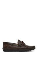 Erkek Kahverengi Kroko Deri Loafer | Derimod