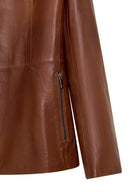 Helen Woman Tan Short Leather Jacket | Derimod