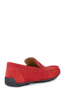 Geox Men's Red Kosmopolis + Grip Suede Leather Casual Loafer | Derimod