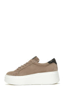 Women's Mink Suede Leather Thick Soled Sneaker | Derimod