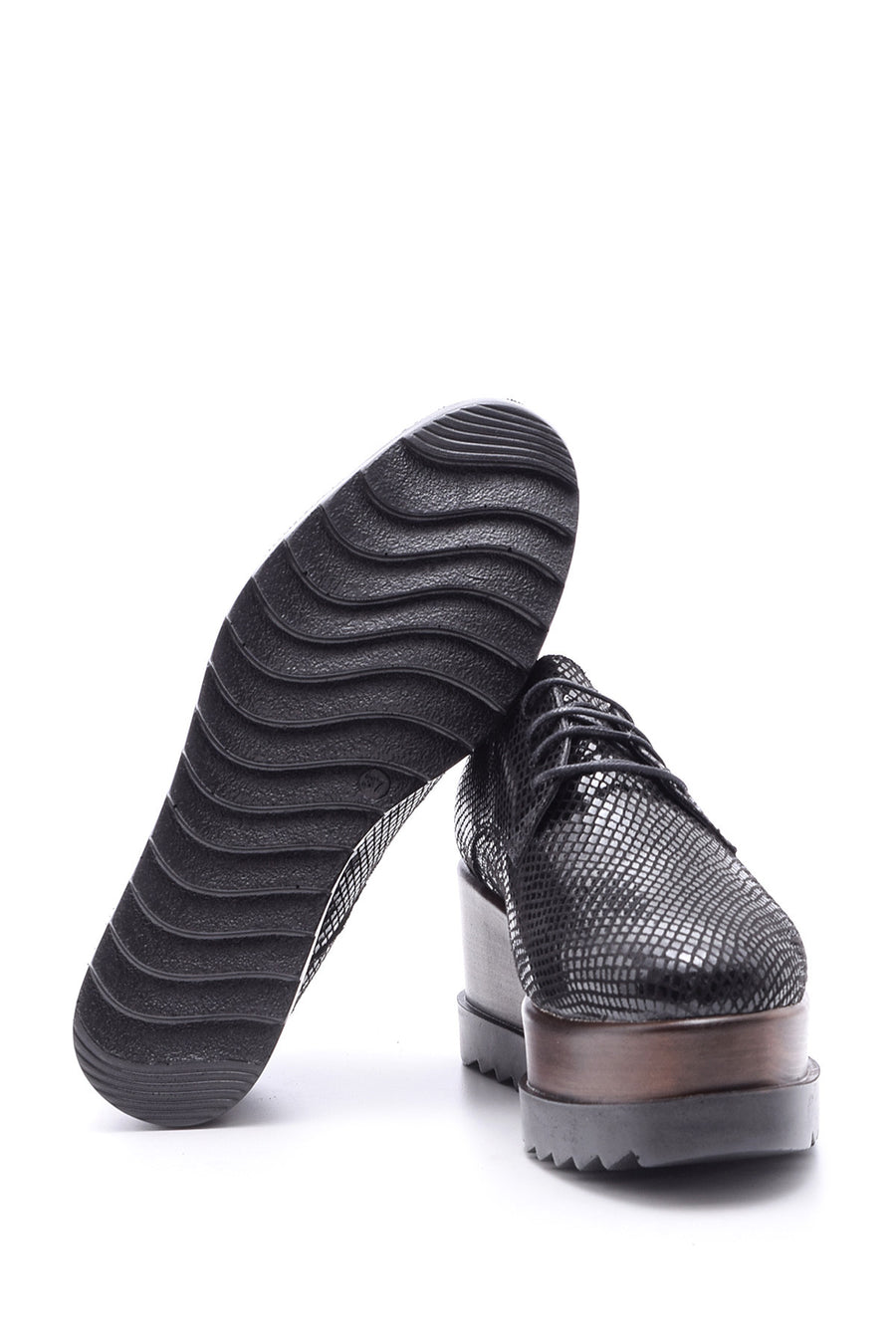 Women's Snakeskin Patterned High-Sole Shoes