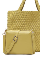 Women's Yellow Faux Leather Shoulder Bag | Derimod