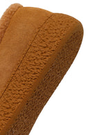Woman Camel Buckled Thick-Soled Suede Teddy Loafer | Derimod