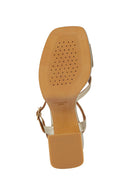 Geox Kadın Altın Soledea Bilekten Bantlı Kalın Topuklu Deri Sandalet | Derimod