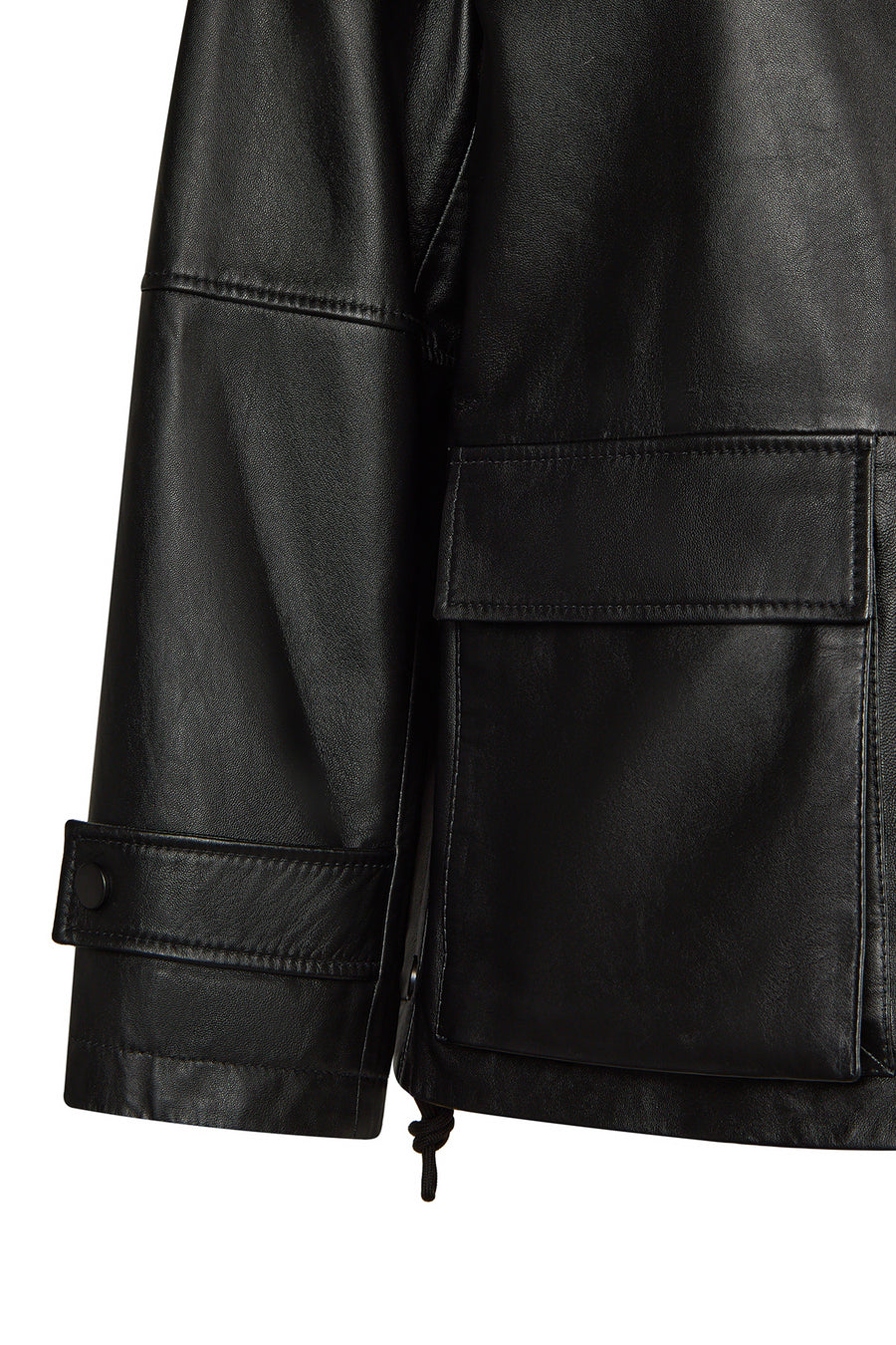 Stefan Woman Black A-Line Leather Jacket