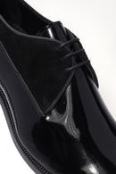 Men's Black Laced Patent Leather Classic Shoes | Derimod