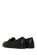 Woman Black Buckled Thick-Soled Leather Comfort Loafer | Derimod