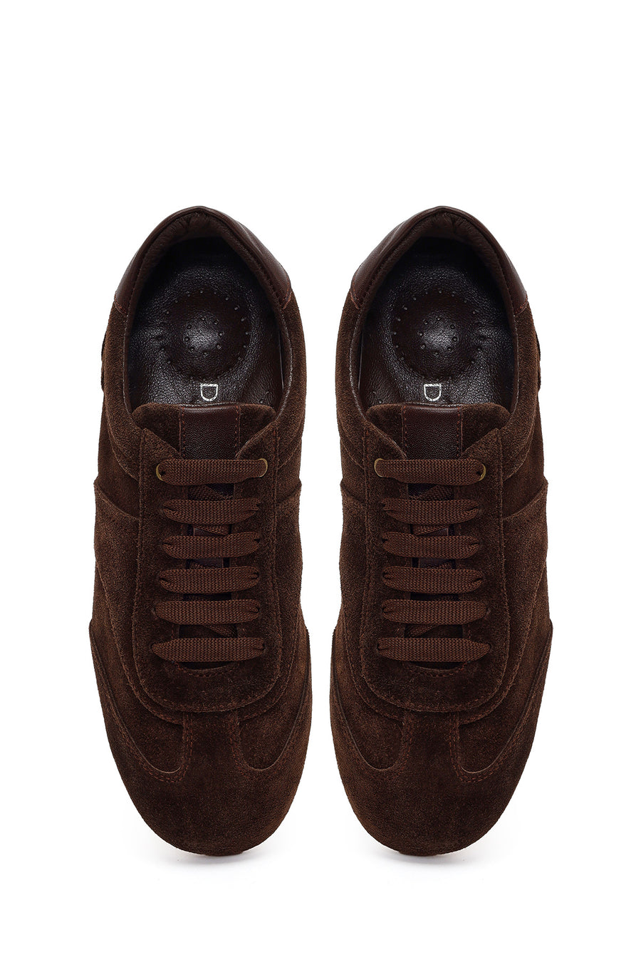 Women's Brown Lace-up Suede Leather Sneaker