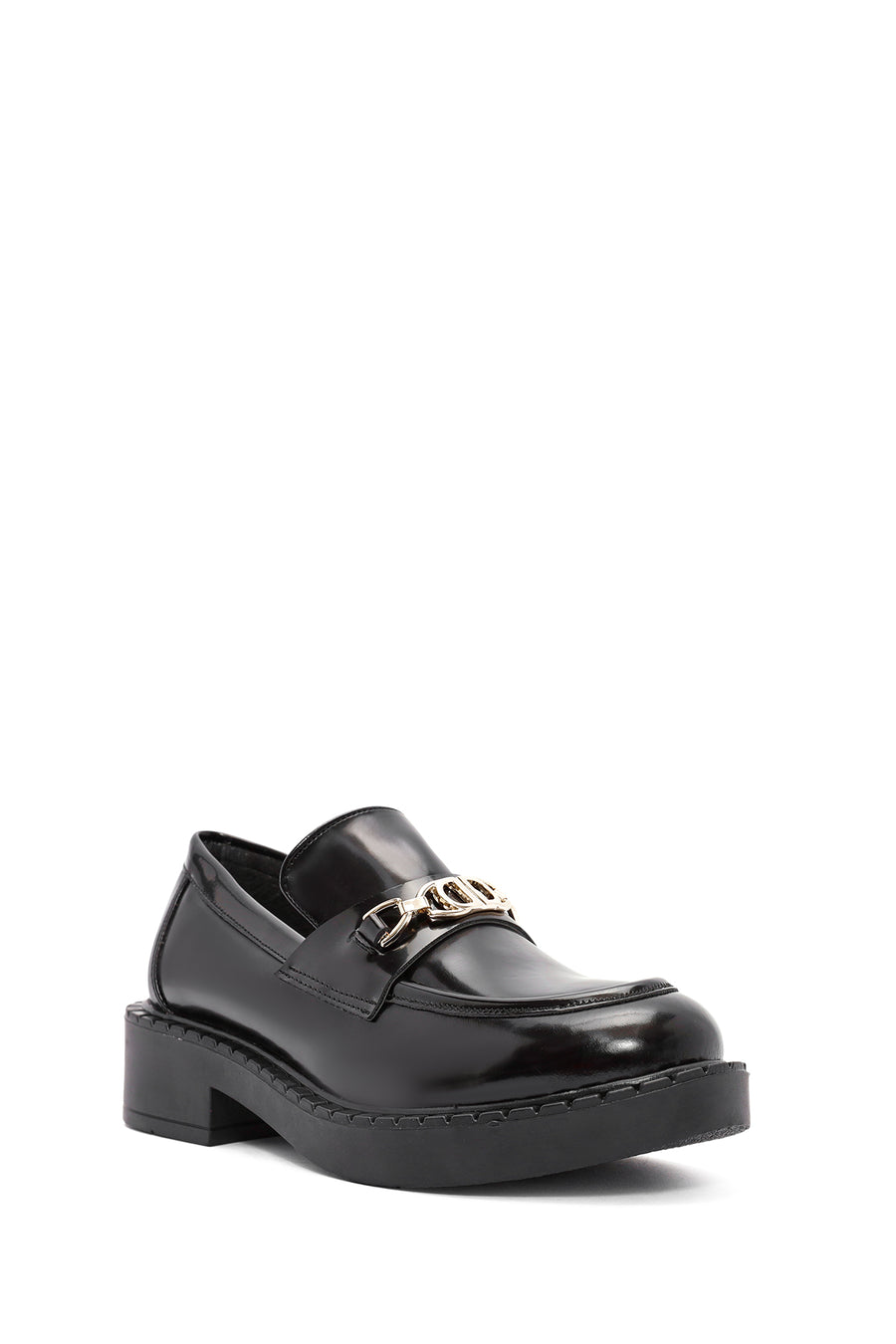 Kadın Siyah Toka Detaylı Maskülen Loafer