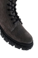 Men's Gray Zippered Casual Suede Leather Boots | Derimod