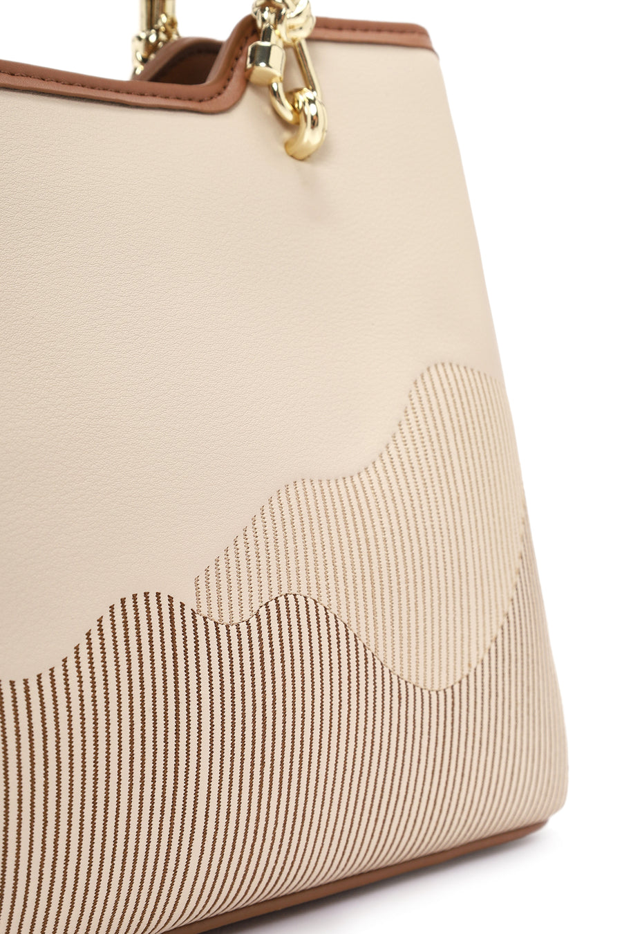 Women's Beige Long Strap Printed Sleeve Bag