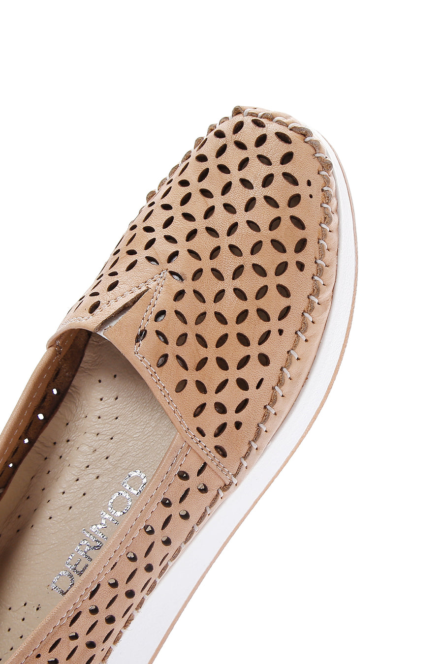 Women's Beige Leather Comfort Loafer