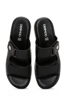 Women's Black Comfort Slippers | Derimod