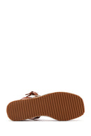 Women's Tan Thick Soled Straw Sandals | Derimod