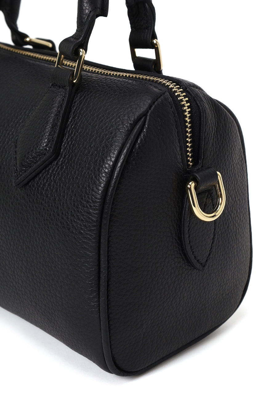 Woman Black Long-Strap Leather Shoulder Bag