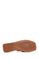 Women's Tan Leather Slippers | Derimod