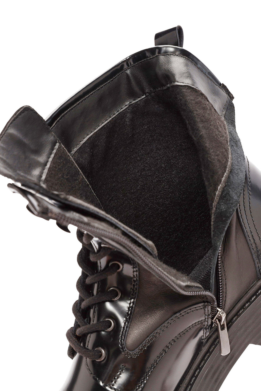 Men's Black Lace-Up Leather Combat Boots