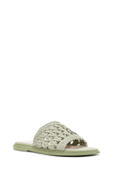 Women's Green Knitted Slippers | Derimod