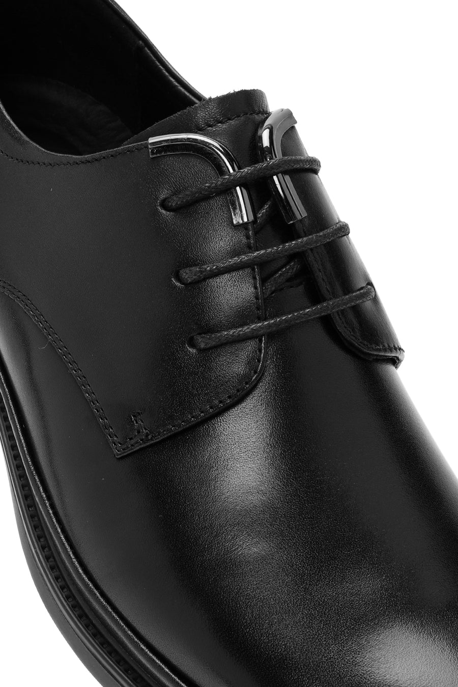 Men's Black Laced Leather Classic Shoes