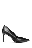 Geox Women's Black Faviola Thin Heel Leather Stiletto | Derimod