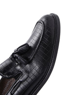 Men's Black Leather Tasseled Classic Loafer | Derimod