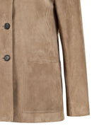 Luna Woman Beige Blazer Suede Jacket | Derimod
