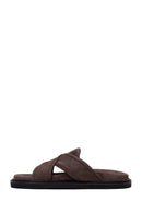 Male Brown Suede Slipper | Derimod