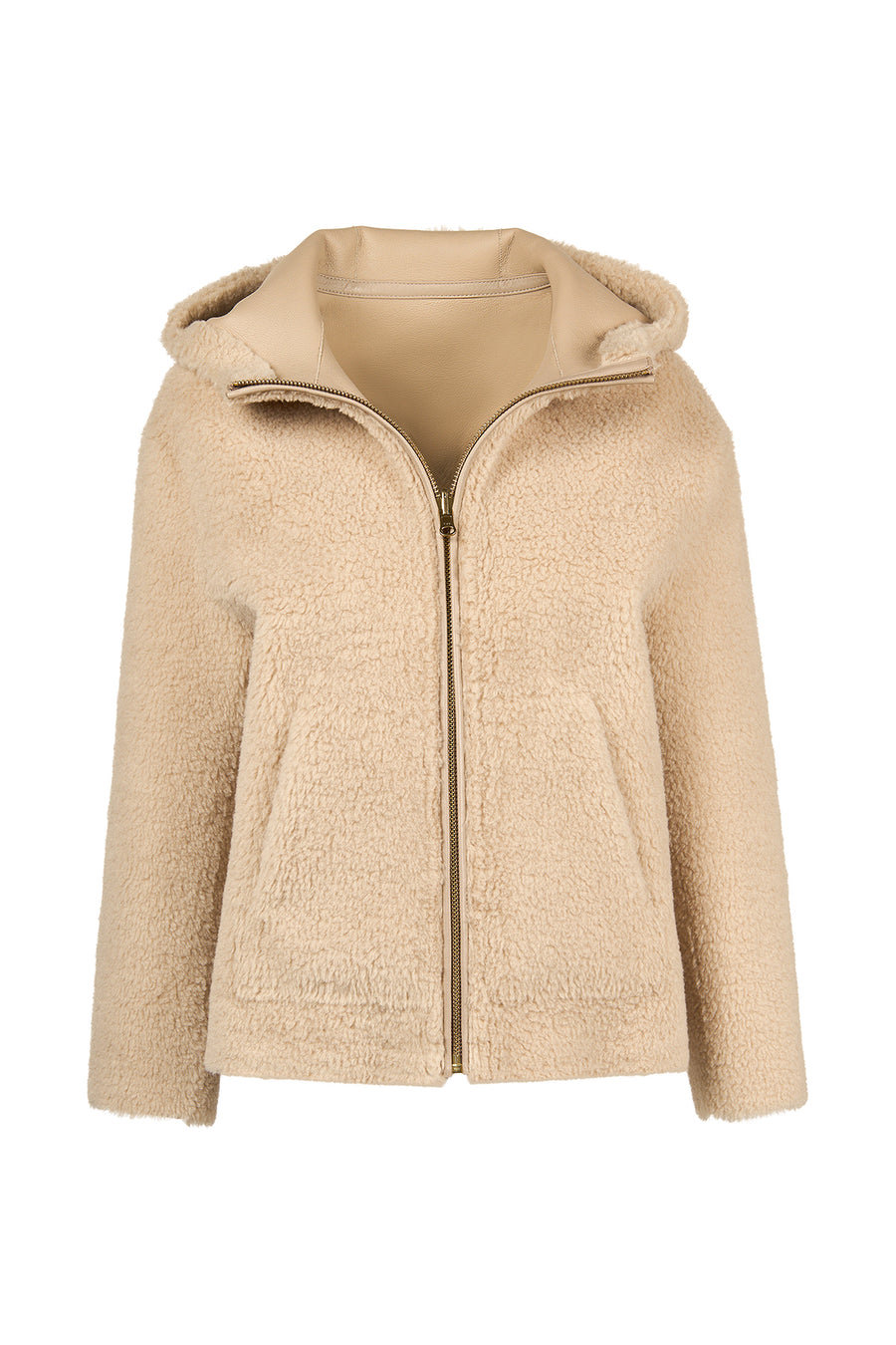 Gardena Women's Beige Reversible Teddy Coat