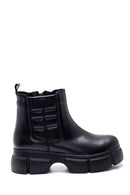 Women's Black Leather Thick Soled Boots | Derimod