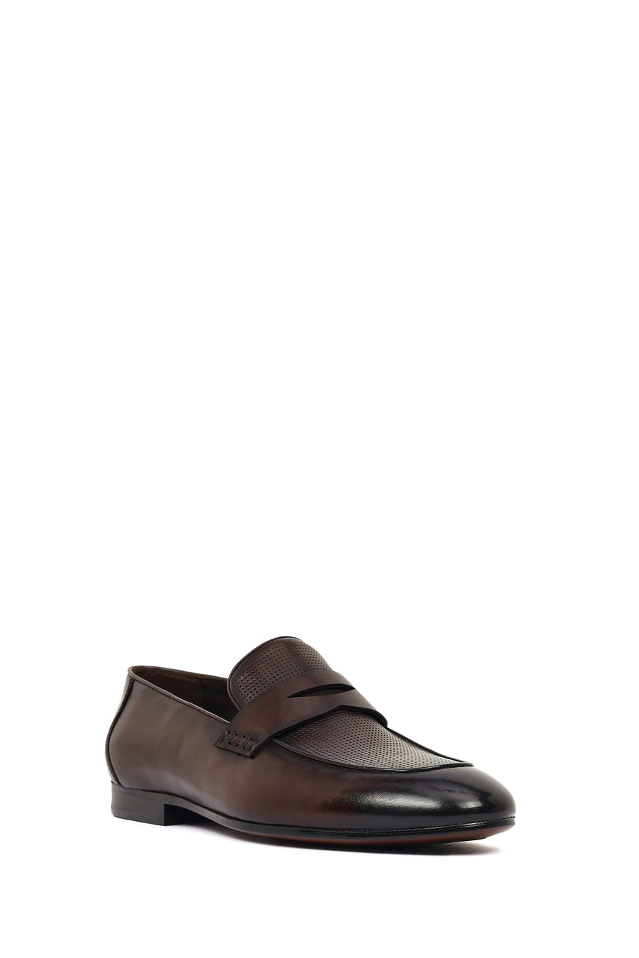 Derimod Black Erkek Kahverengi Deri Klasik Loafer