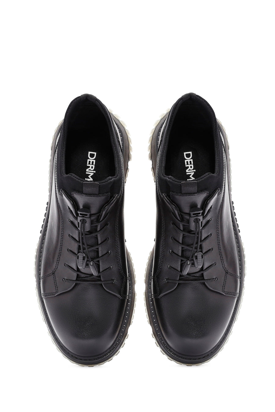 Men's Black Lace-up Leather Sneaker