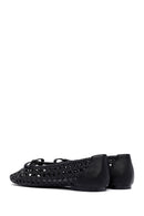 Women's Black Braided Ballerina | Derimod