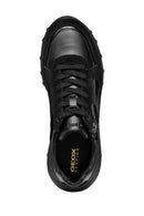 Geox Kadın Siyah Bağcıklı Kalın Tabanlı Deri Sneaker | Derimod