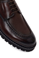 Male Brown Lace-Up Thick-Soled Leather Casual Shoe | Derimod