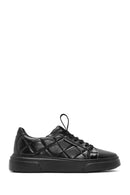 Men's Black Lace-Up Crocodile Patterned Leather Sneakers | Derimod