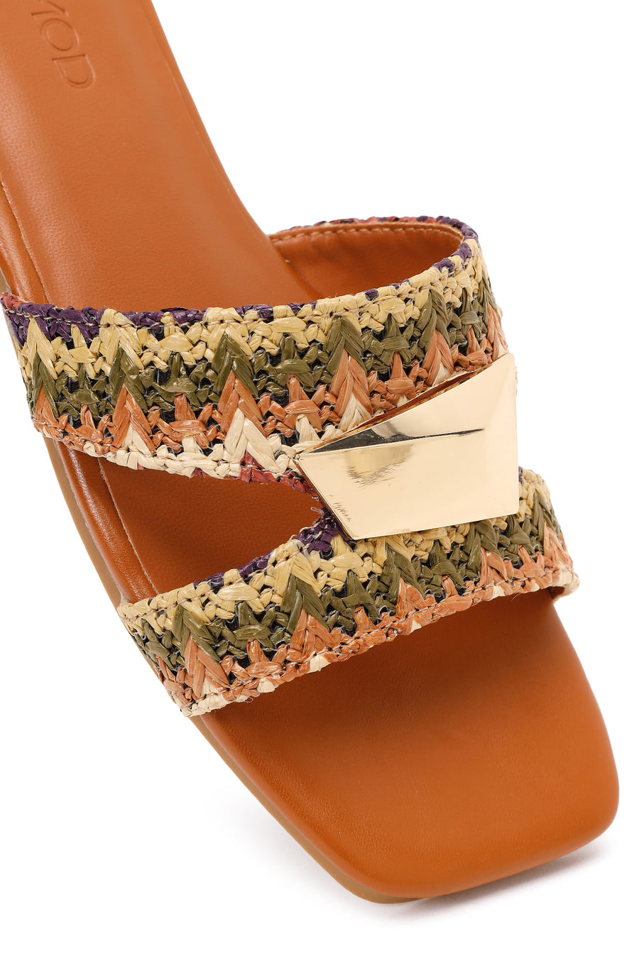 Women's Tan Straw Slippers