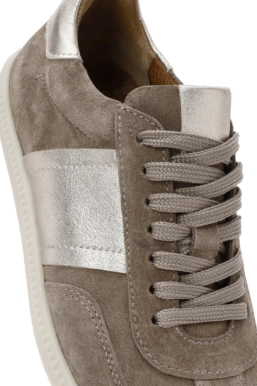 Kadın Vizon Bağcıklı Süet Deri Sneaker