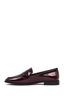 Woman Burgundy Leather Classic Loafer | Derimod