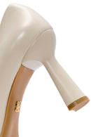 Women's Cream Heeled Leather Stiletto | Derimod