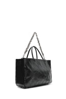 Women's Black Chain Strap Printed Handbag | Derimod